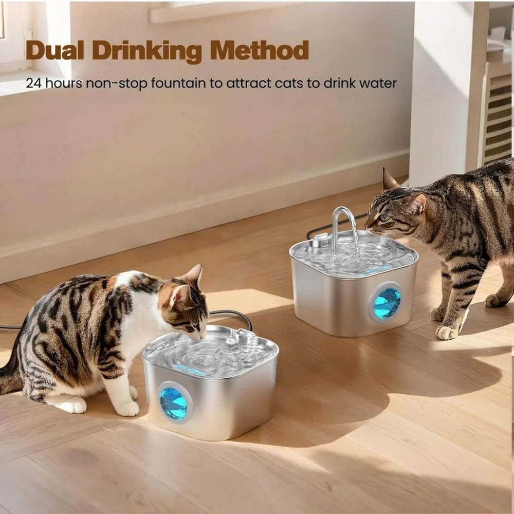 Cat Water Fountain with 10 Filters + 10 Sponges, Pet Fountains, New - NEVER USED